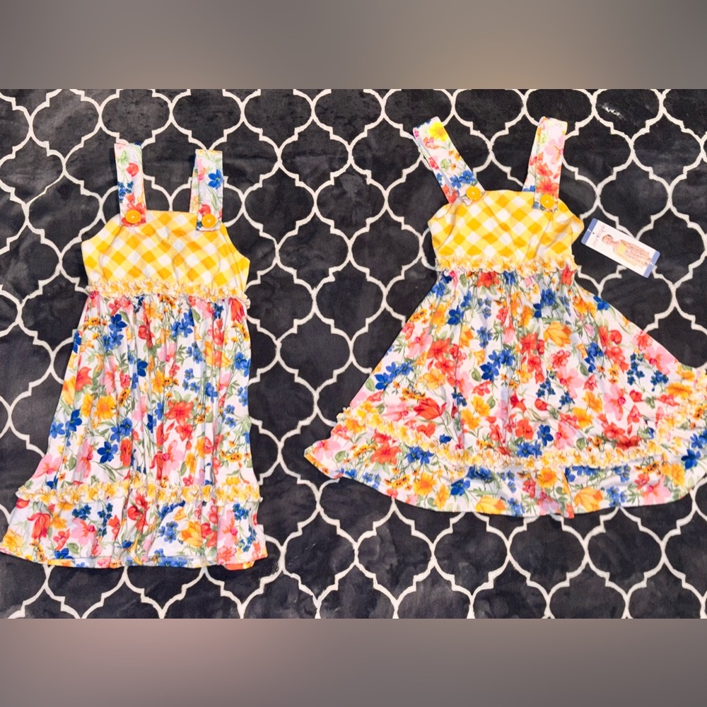 JONA  Michelle  Summer Floral Dress W/Yellow Gingham Top
SIZE  Girls  (7) NWT - Picture 12 of 16